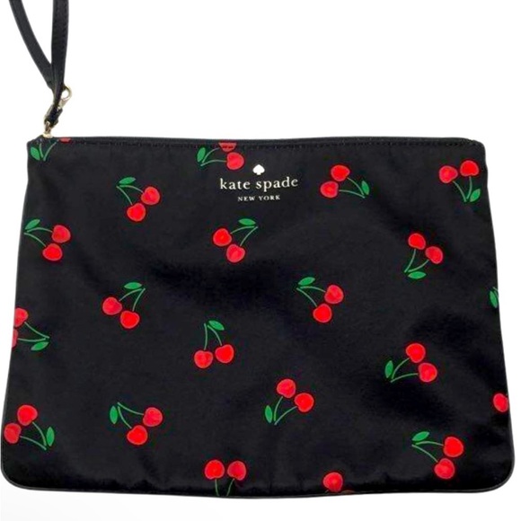 Kate Spade Black and Cherry Wristlet Pouch - Picture 3 of 5